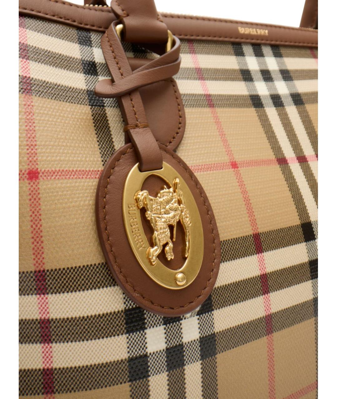 BURBERRY Бежевая сумка тоут из канвы, фото 2