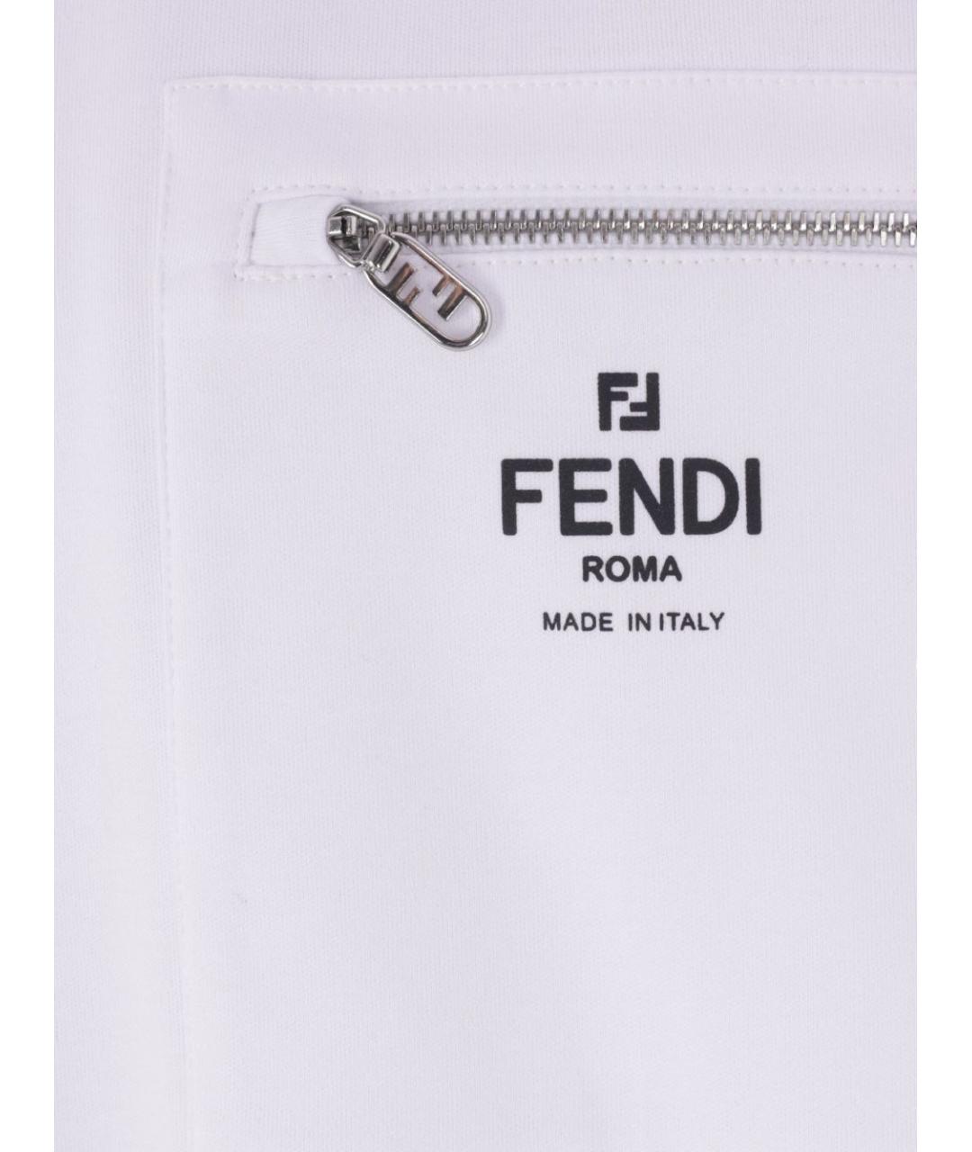 FENDI Белая хлопковая футболка, фото 2