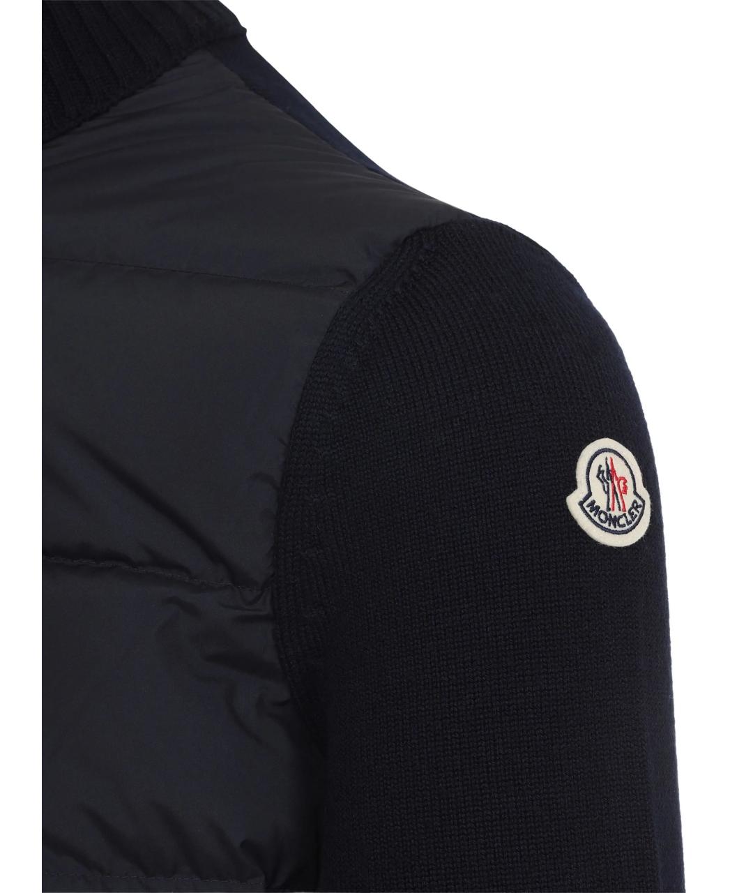 MONCLER Черный шерстяной кардиган, фото 2