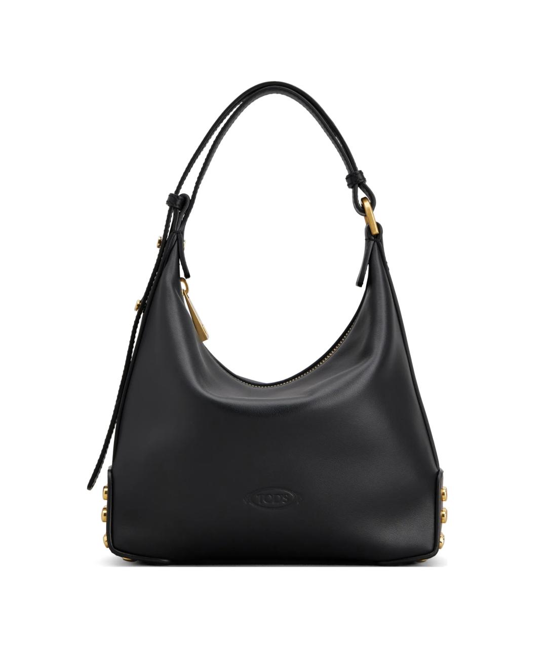TOD'S Черная кожаная сумка тоут, фото 1