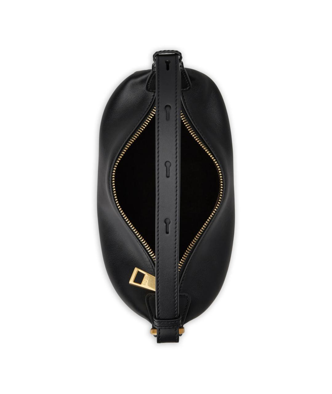 TOD'S Черная кожаная сумка тоут, фото 5