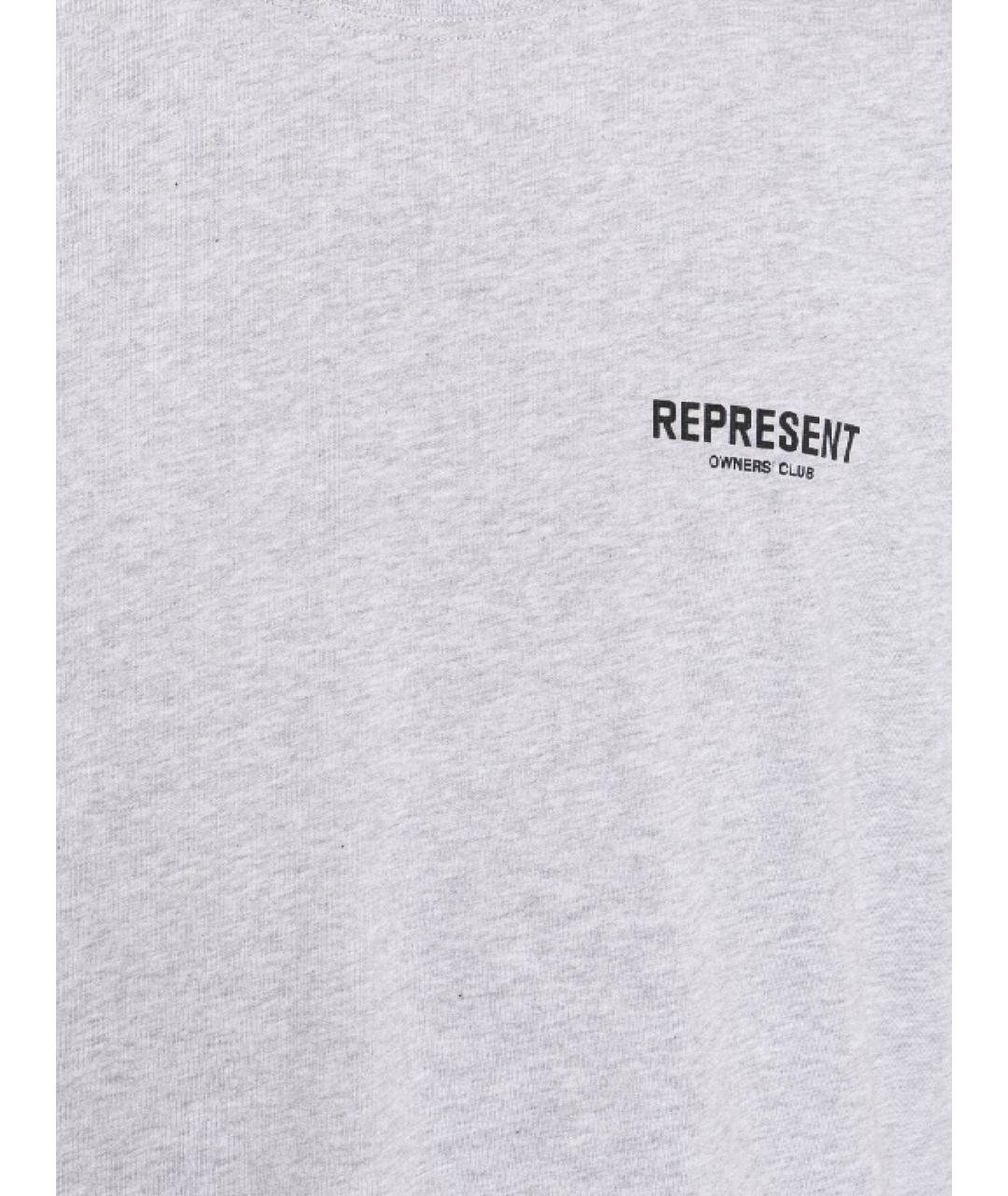 REPRESENT Серая хлопковая футболка, фото 2
