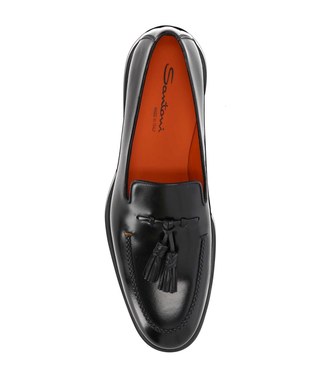 SANTONI Черные кожаные лоферы, фото 4