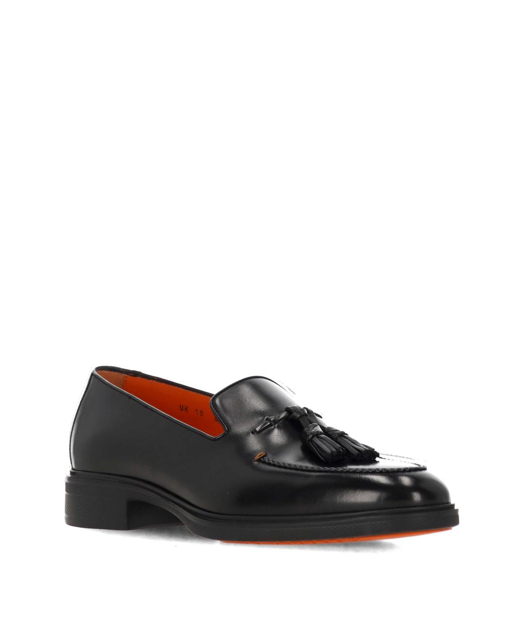 SANTONI Черные кожаные лоферы, фото 2