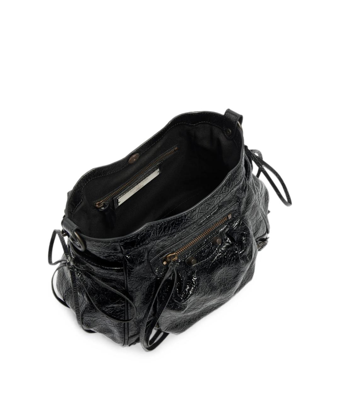 BALENCIAGA Черная кожаная сумка тоут, фото 5