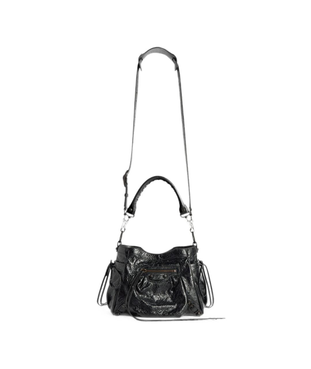 BALENCIAGA Черная кожаная сумка тоут, фото 4