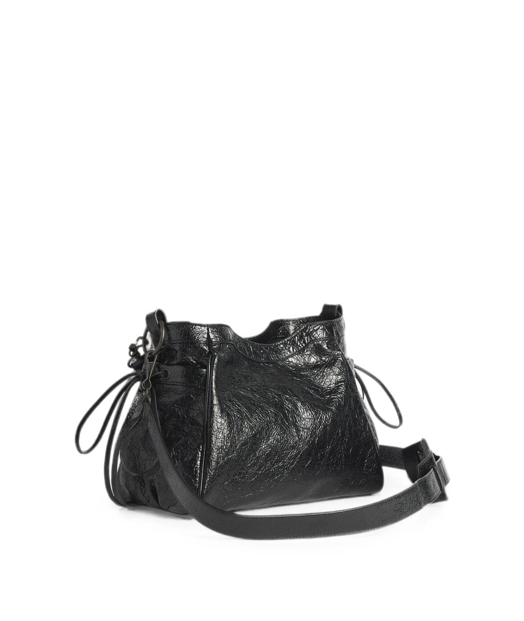 BALENCIAGA Черная кожаная сумка тоут, фото 3