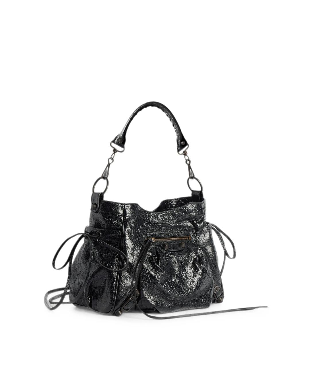 BALENCIAGA Черная кожаная сумка тоут, фото 2