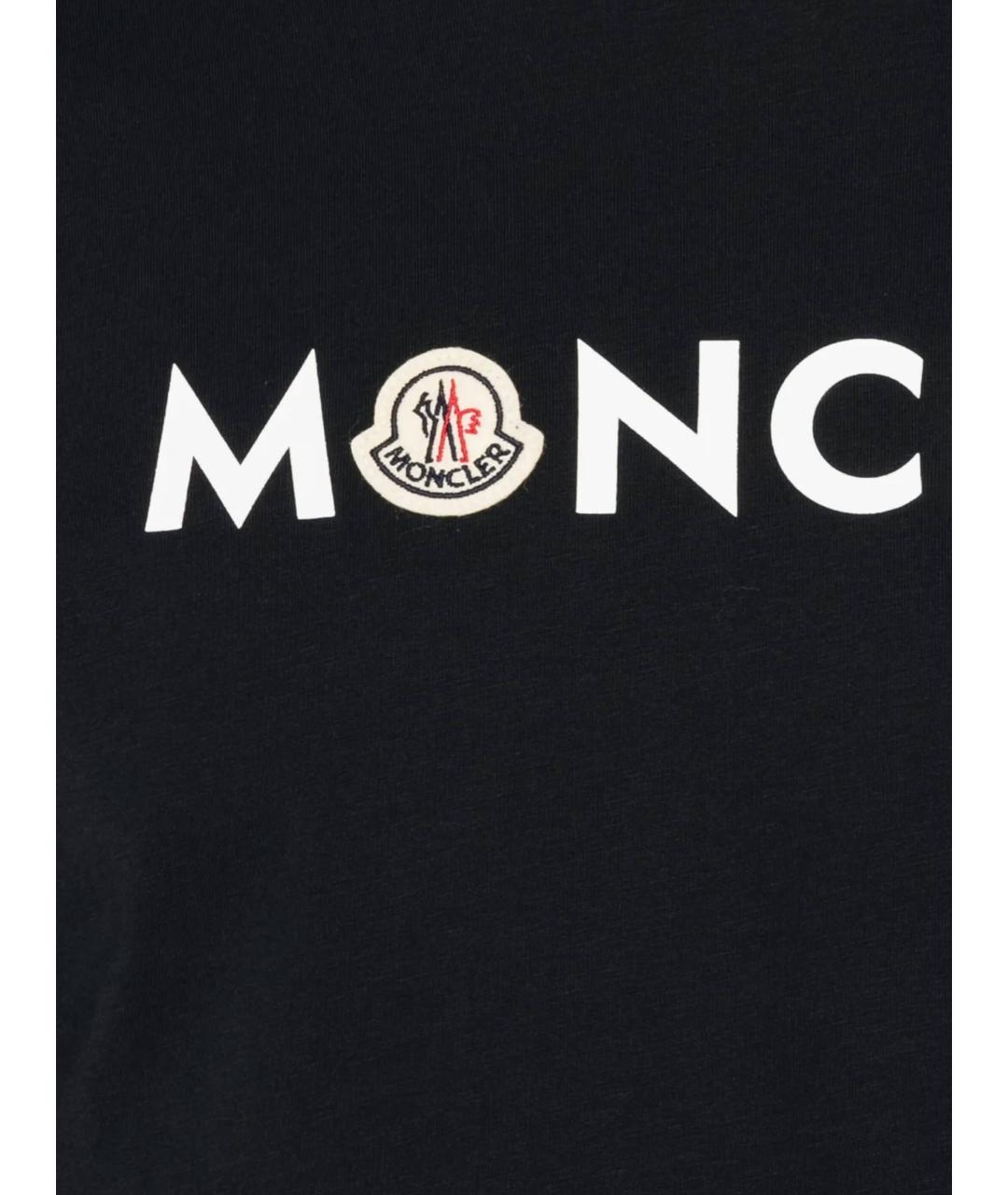 MONCLER Черная хлопковая футболка, фото 2