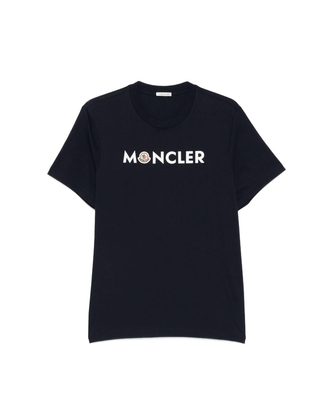 MONCLER Черная хлопковая футболка, фото 1