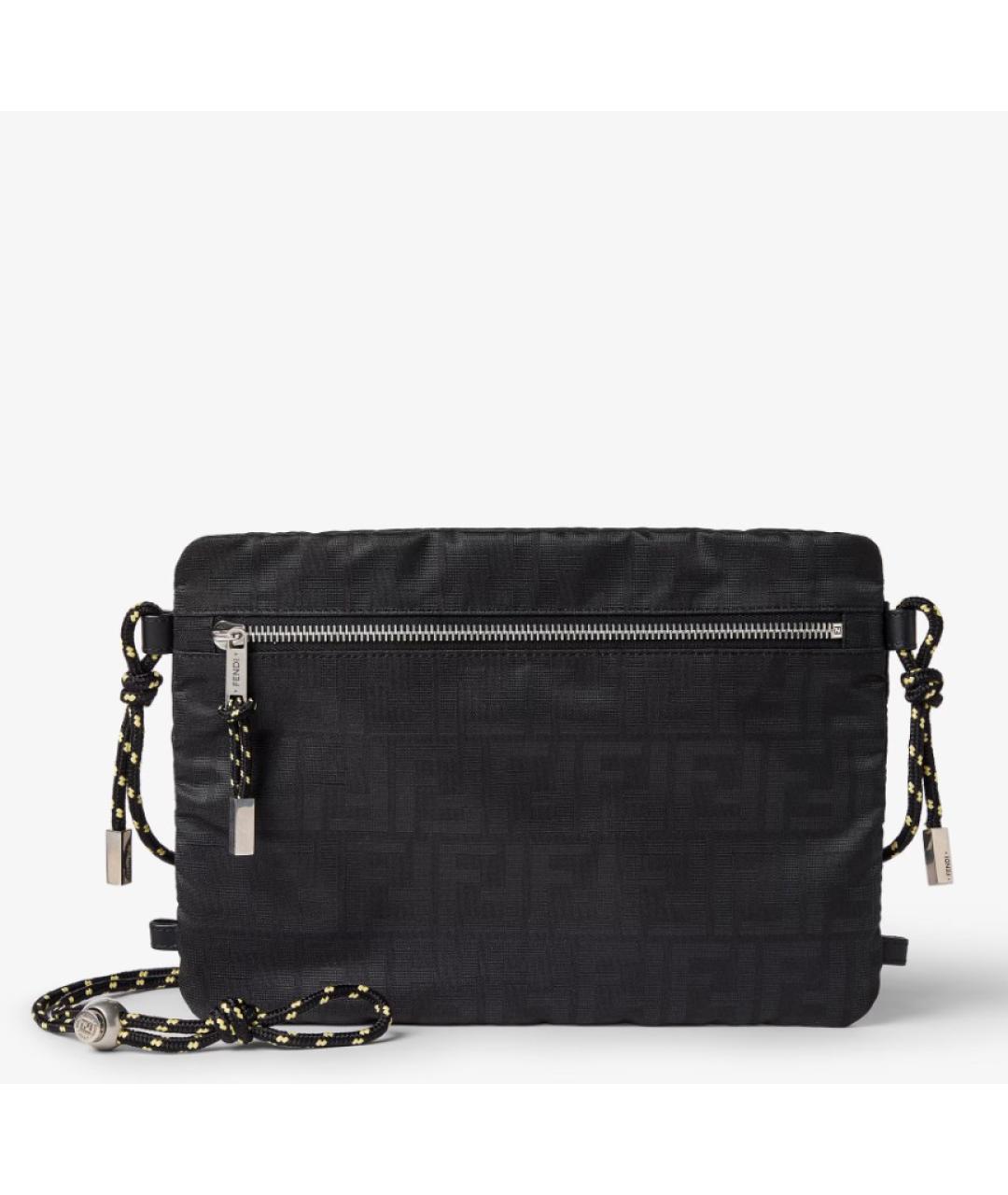 FENDI Черная тканевая сумка на плечо, фото 4