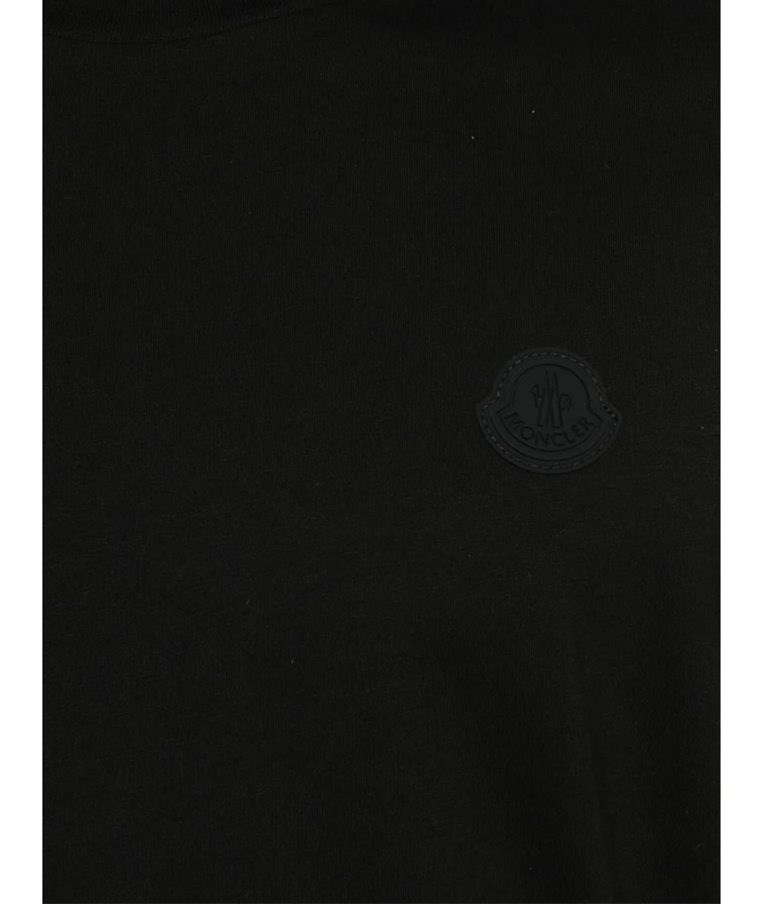 MONCLER Черная хлопковая футболка, фото 2