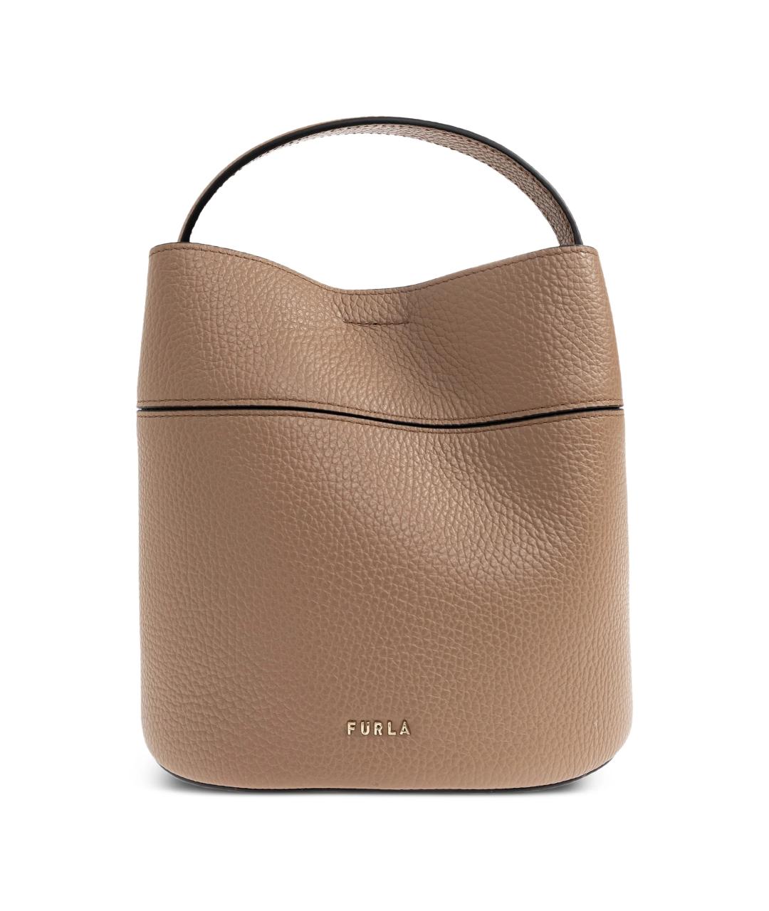 FURLA Коричневая кожаная сумка тоут, фото 3