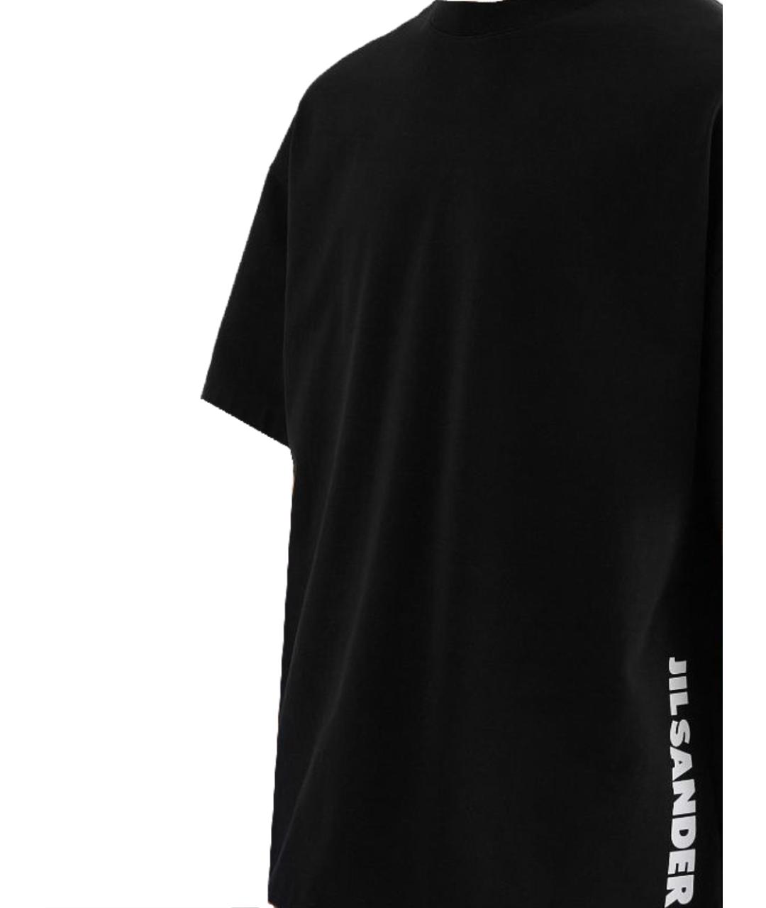 JIL SANDER Черная хлопковая футболка, фото 2