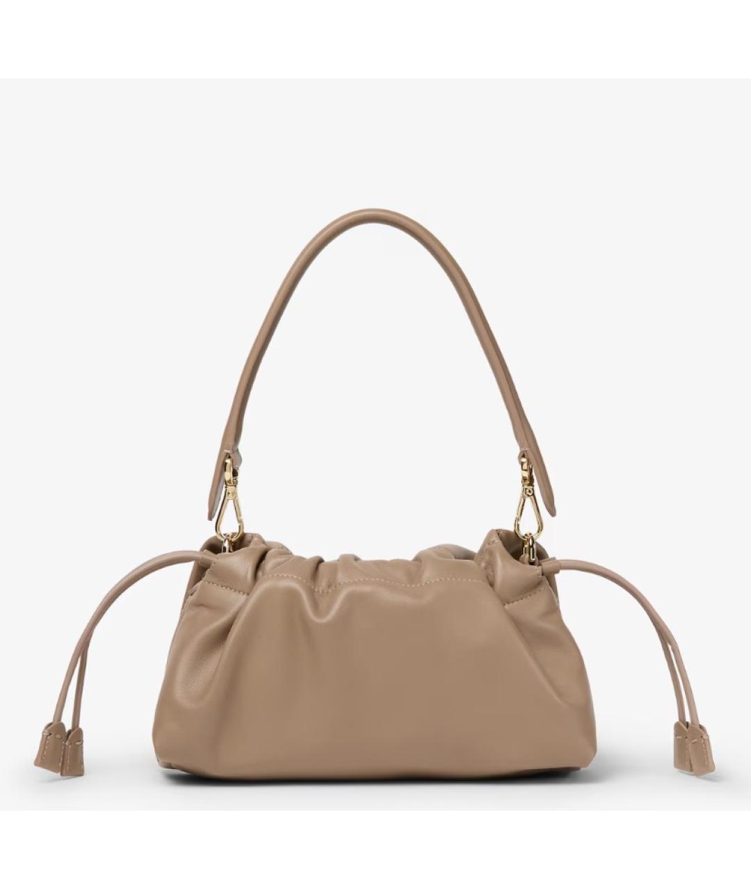 FENDI Бежевая кожаная сумка через плечо, фото 2