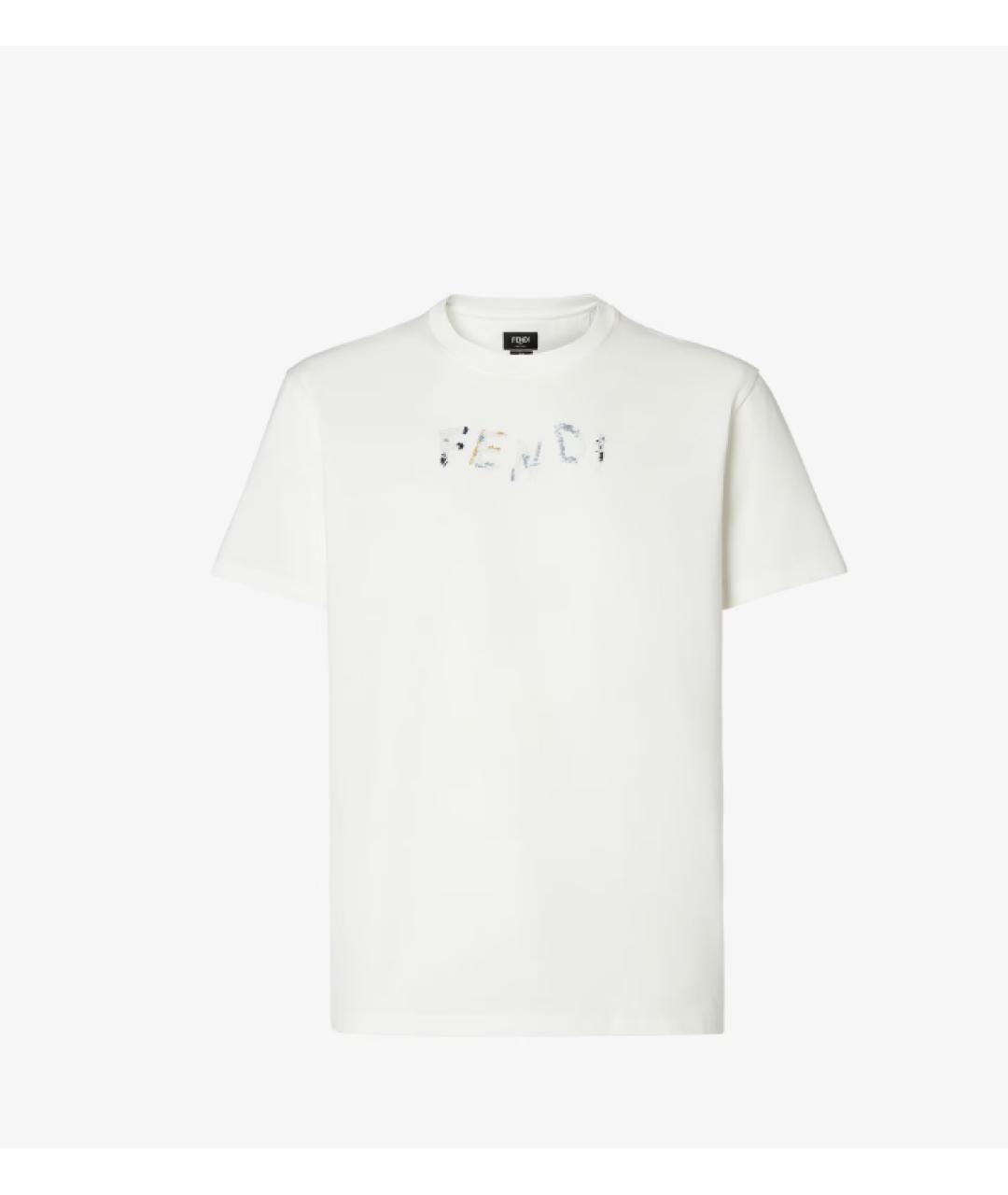 FENDI Белая хлопковая футболка, фото 1