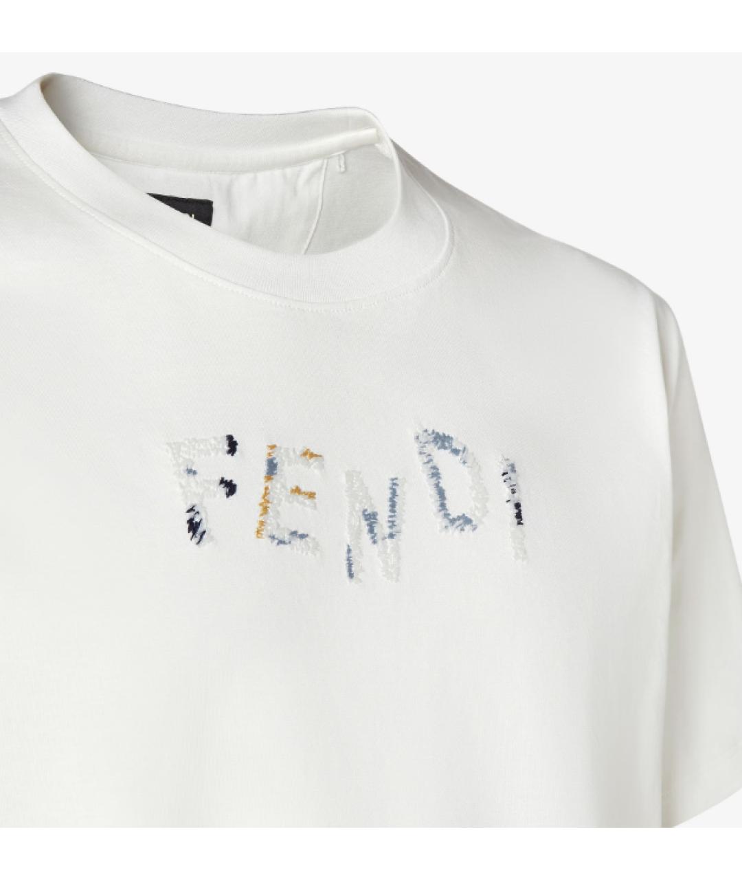 FENDI Белая хлопковая футболка, фото 3