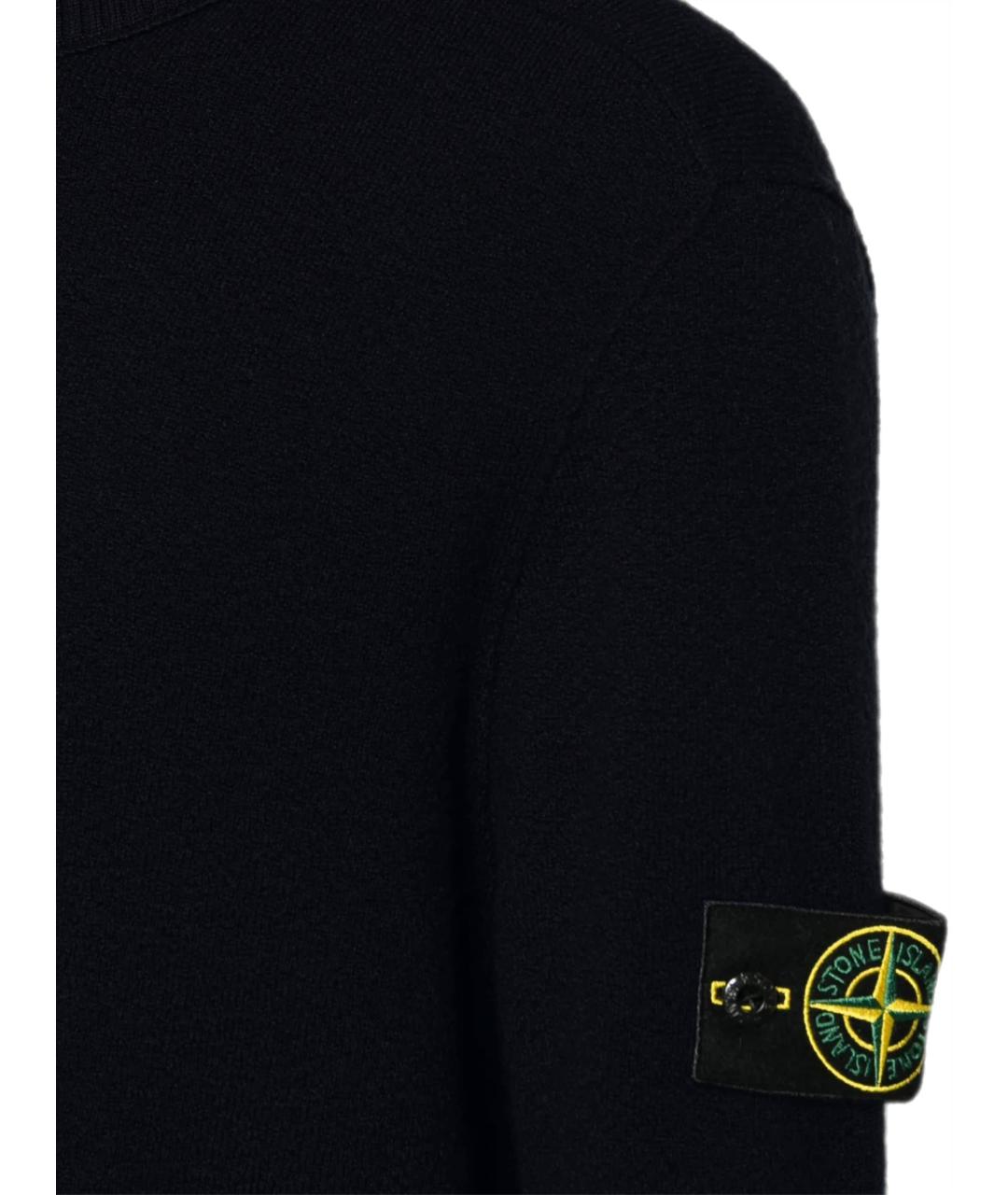 STONE ISLAND Черный шерстяной джемпер / свитер, фото 2