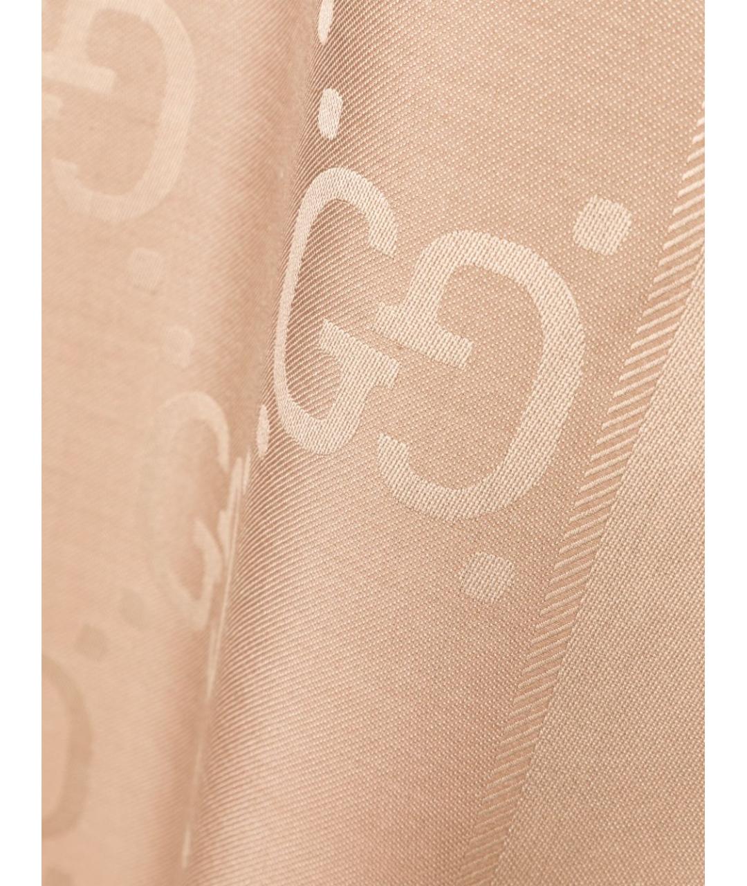 GUCCI Бежевый шерстяной шарф, фото 2