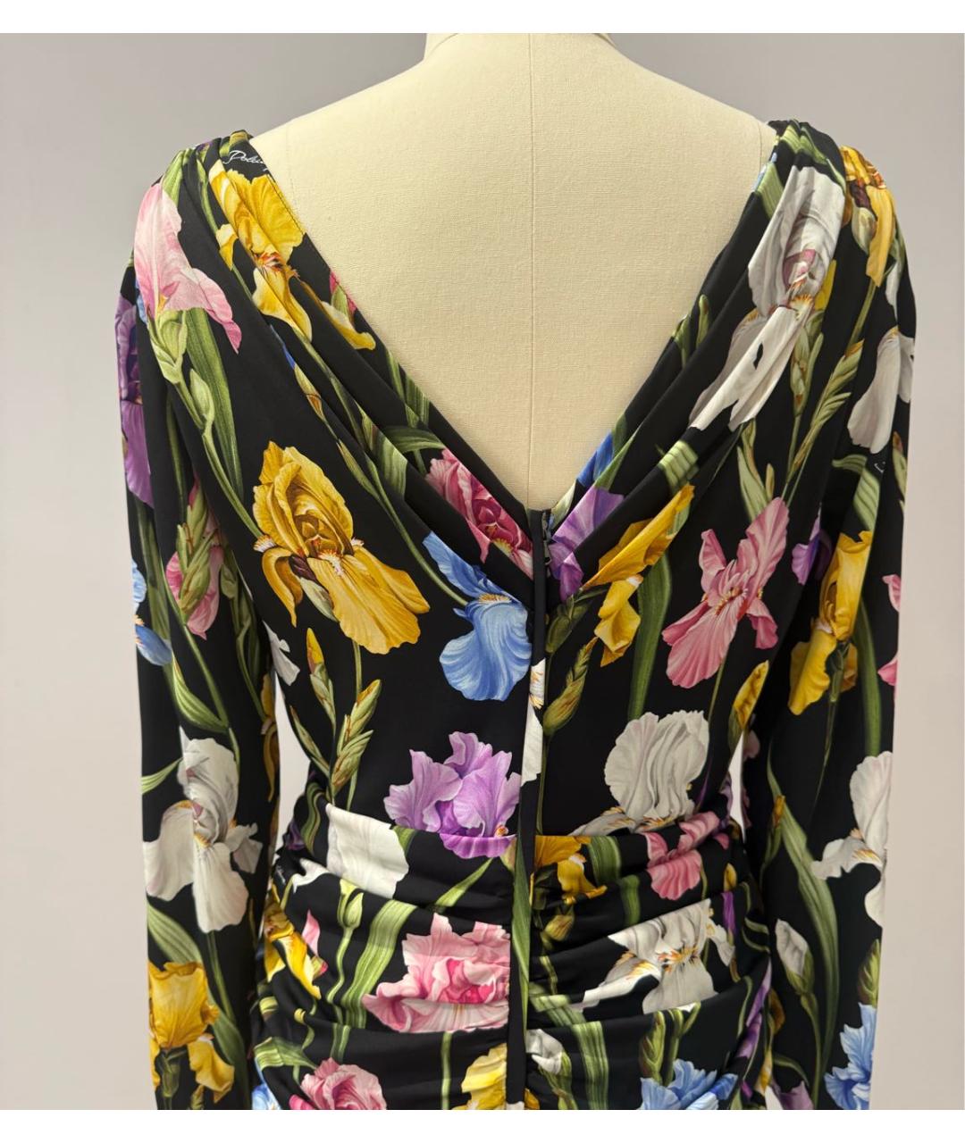 DOLCE&GABBANA Мульти шелковое коктейльное платье, фото 3