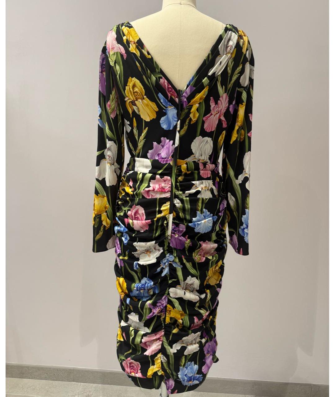DOLCE&GABBANA Мульти шелковое коктейльное платье, фото 2