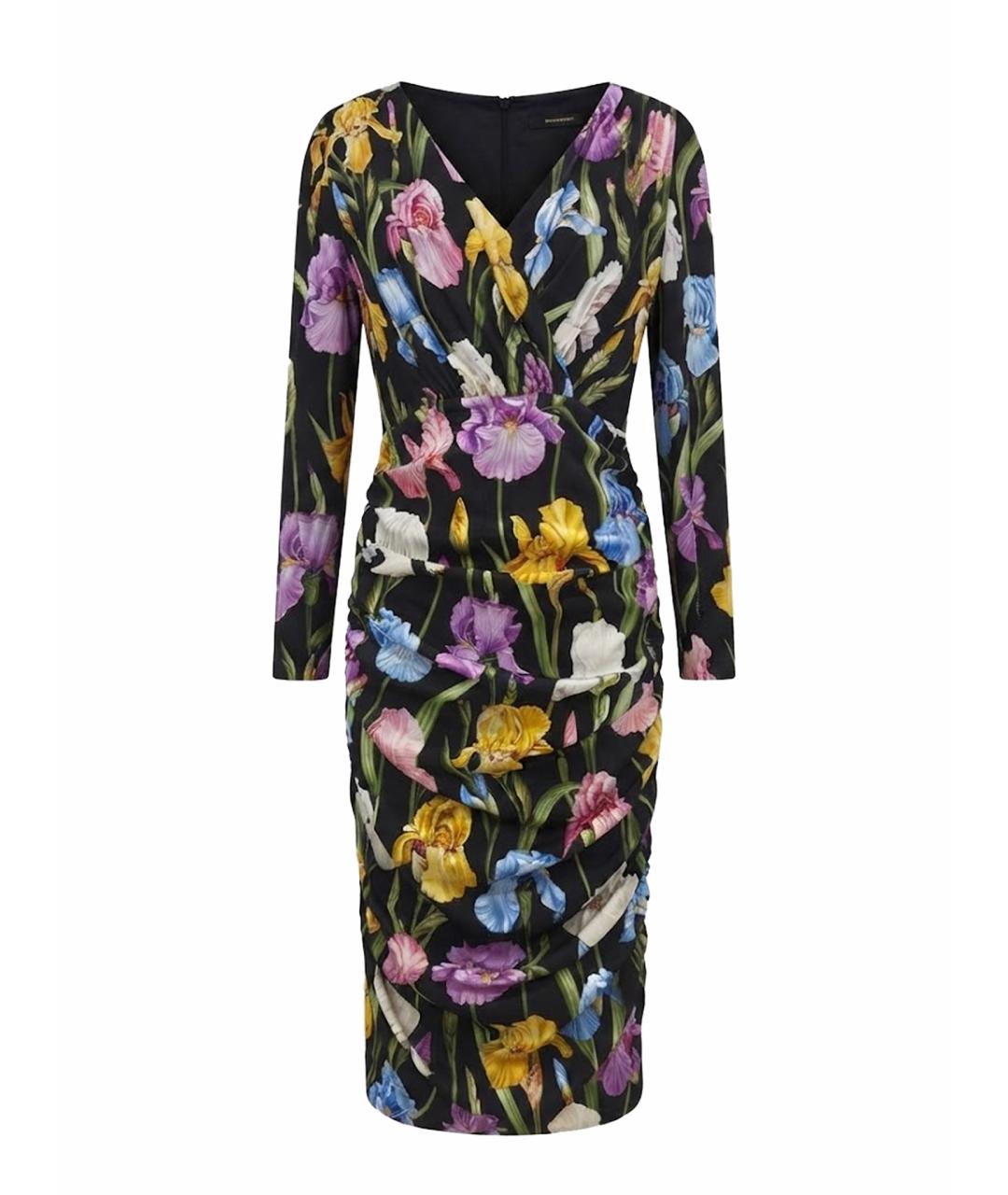 DOLCE&GABBANA Мульти шелковое коктейльное платье, фото 1
