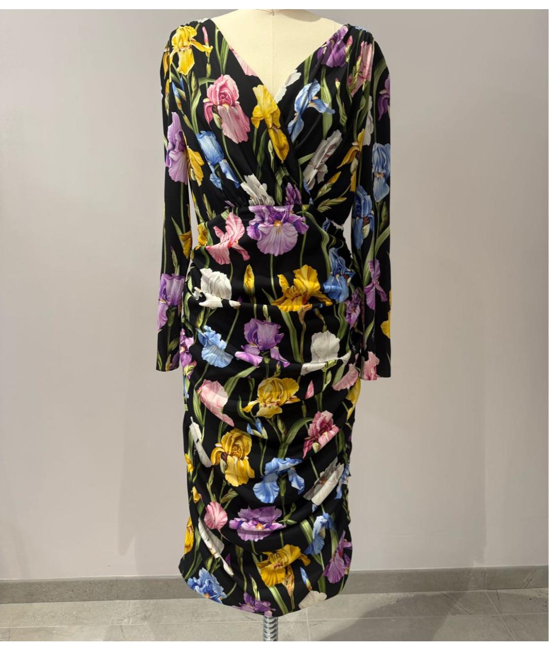 DOLCE&GABBANA Мульти шелковое коктейльное платье, фото 7