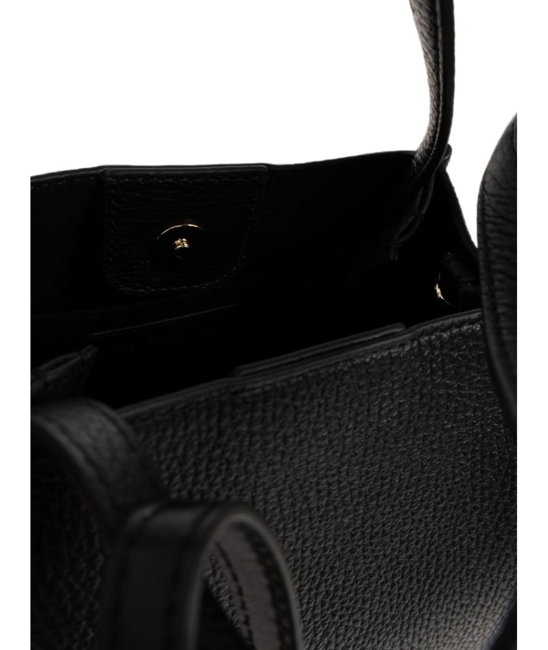 FURLA Черная кожаная сумка тоут, фото 4
