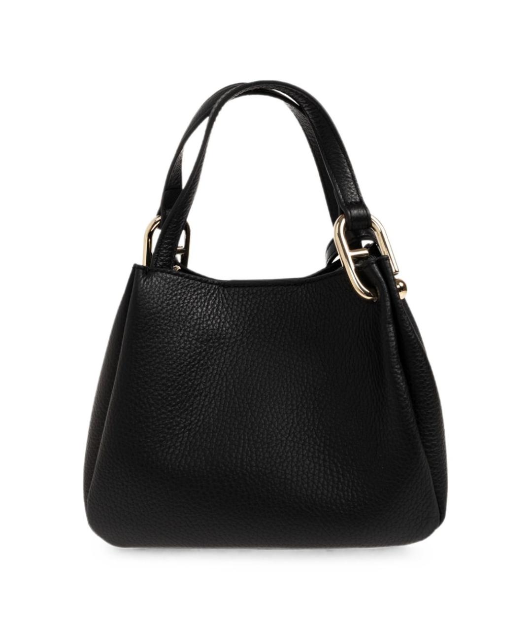 FURLA Черная кожаная сумка тоут, фото 3