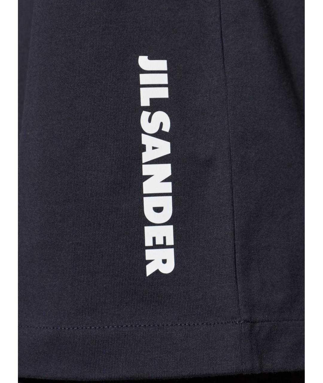 JIL SANDER Черная хлопковая футболка, фото 3