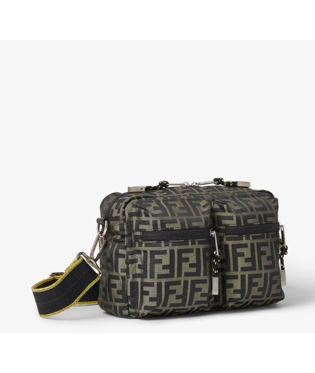 FENDI Коричневая тканевая сумка на плечо, фото 2