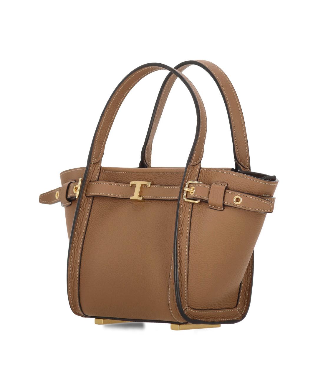 TOD'S Хаки кожаная сумка тоут, фото 2