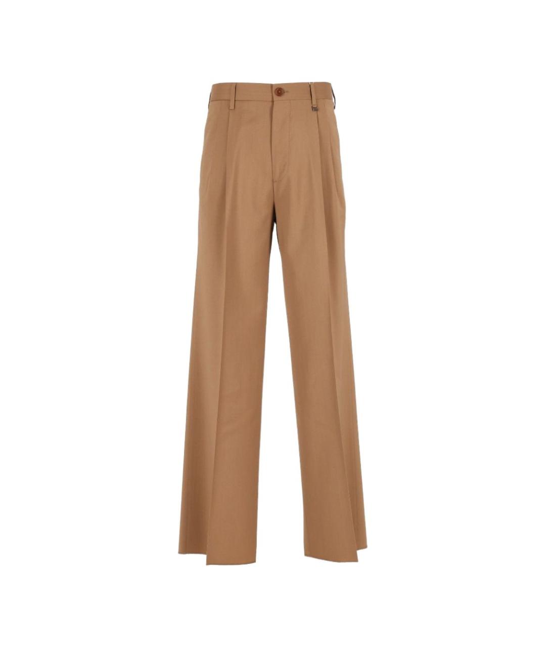 VIVIENNE WESTWOOD Бежевые шерстяные повседневные брюки, фото 1
