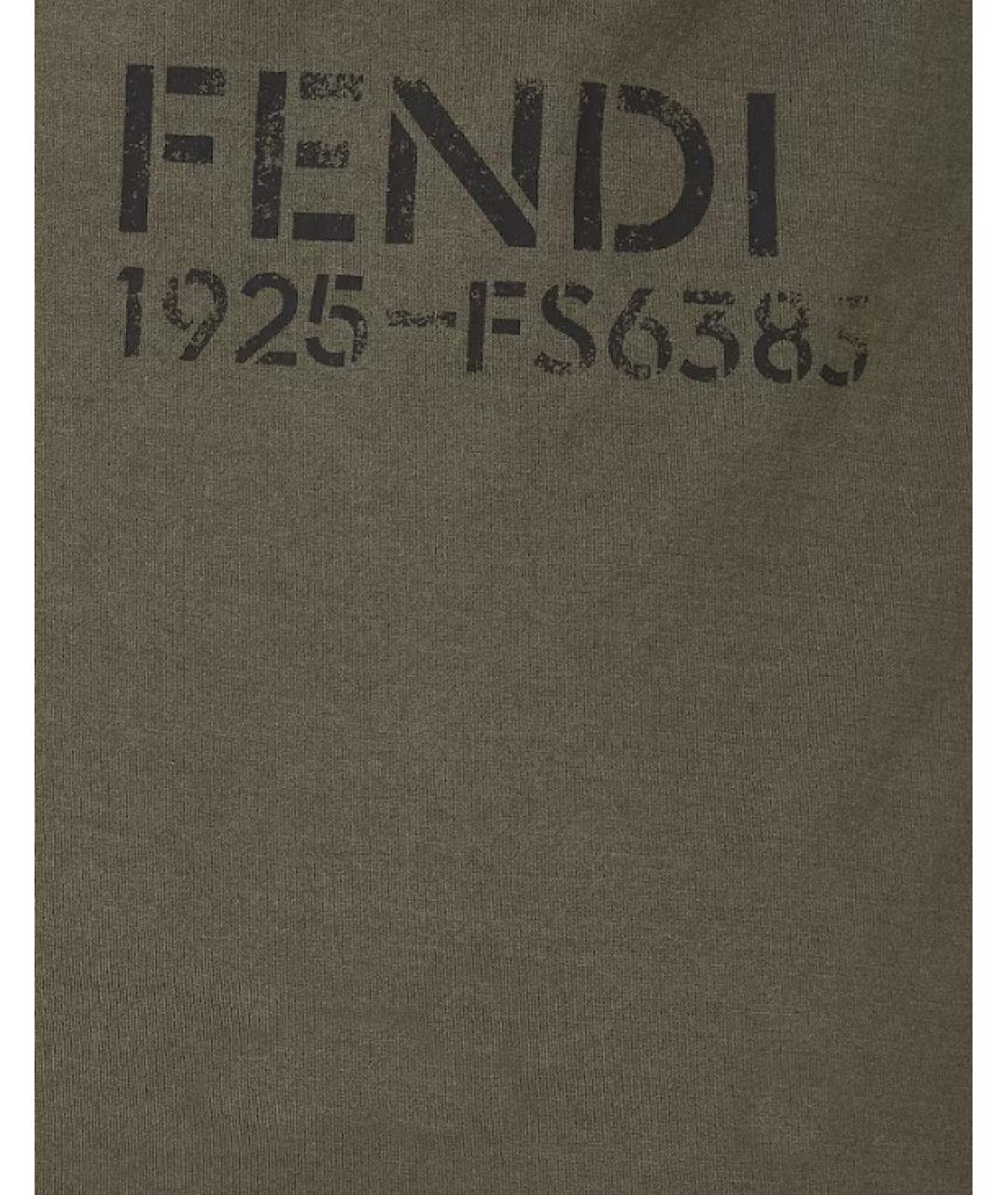FENDI Зеленая хлопковая футболка, фото 2