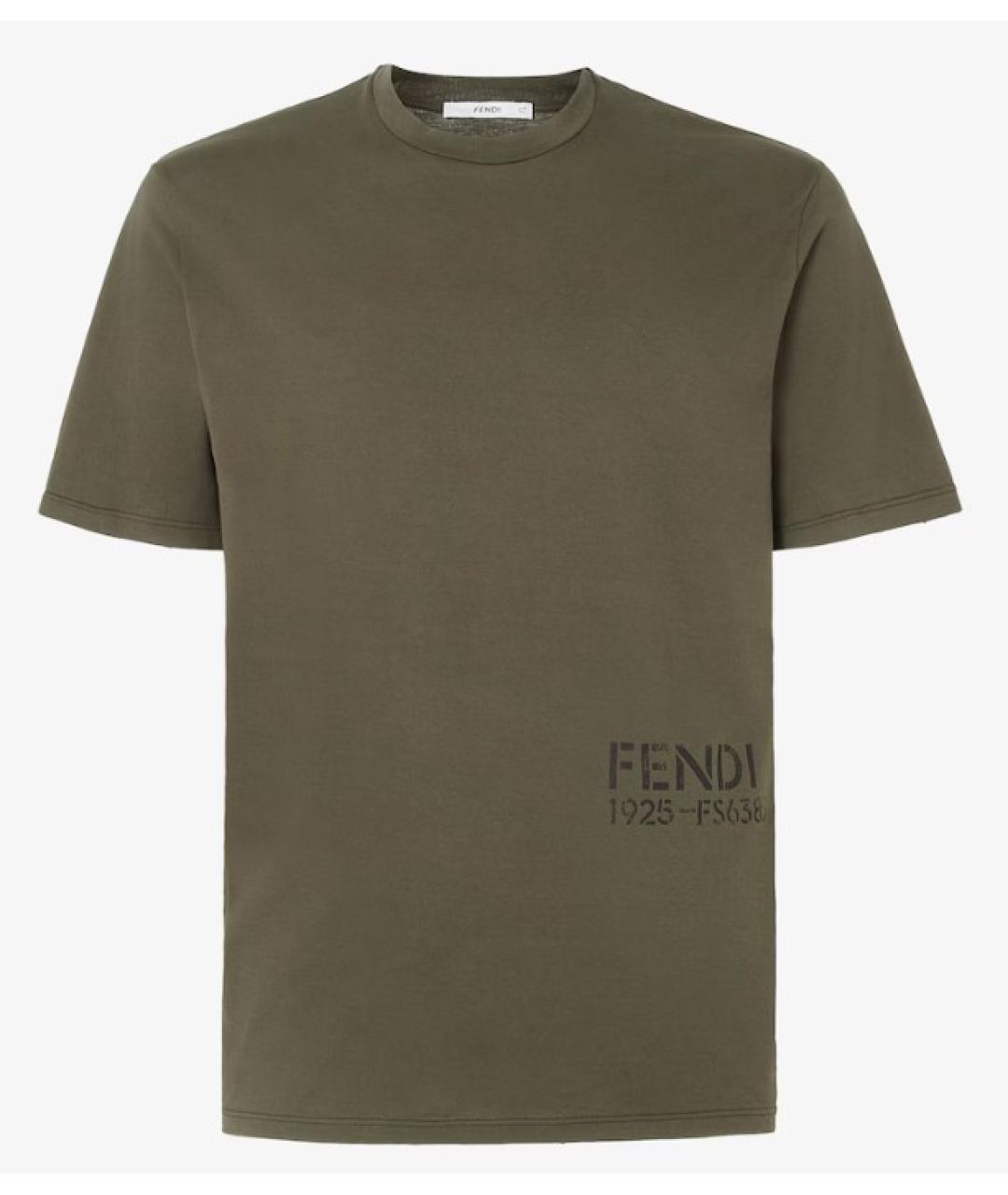 FENDI Зеленая хлопковая футболка, фото 1