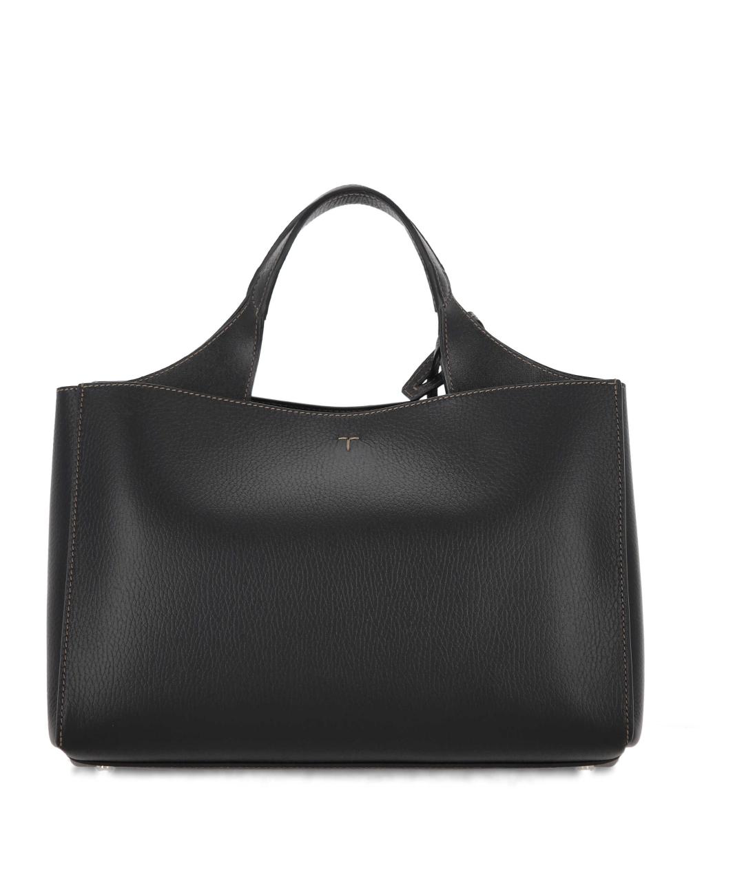TOD'S Черная кожаная сумка тоут, фото 3