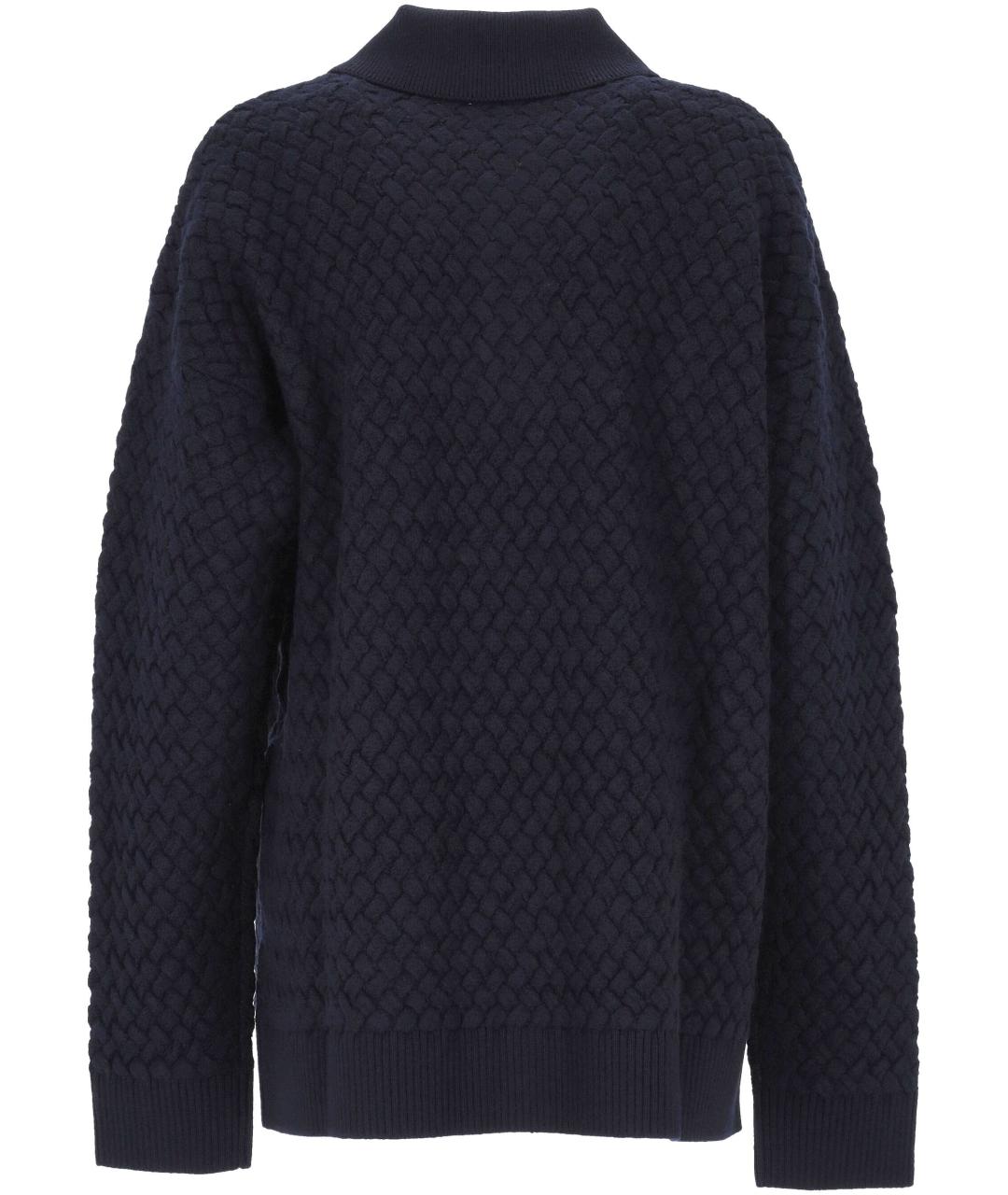 BOTTEGA VENETA Темно-синий шерстяной джемпер / свитер, фото 3