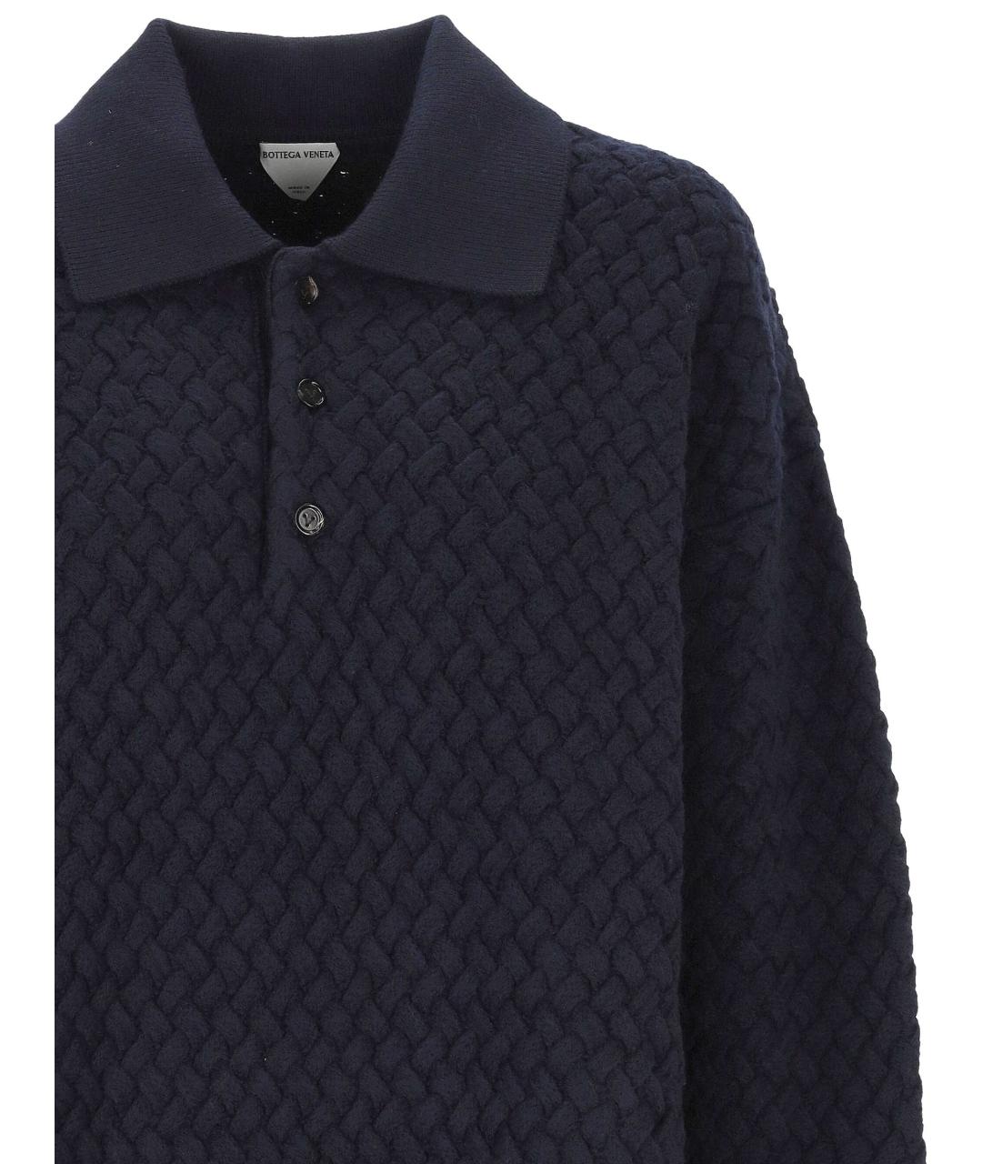 BOTTEGA VENETA Темно-синий шерстяной джемпер / свитер, фото 2