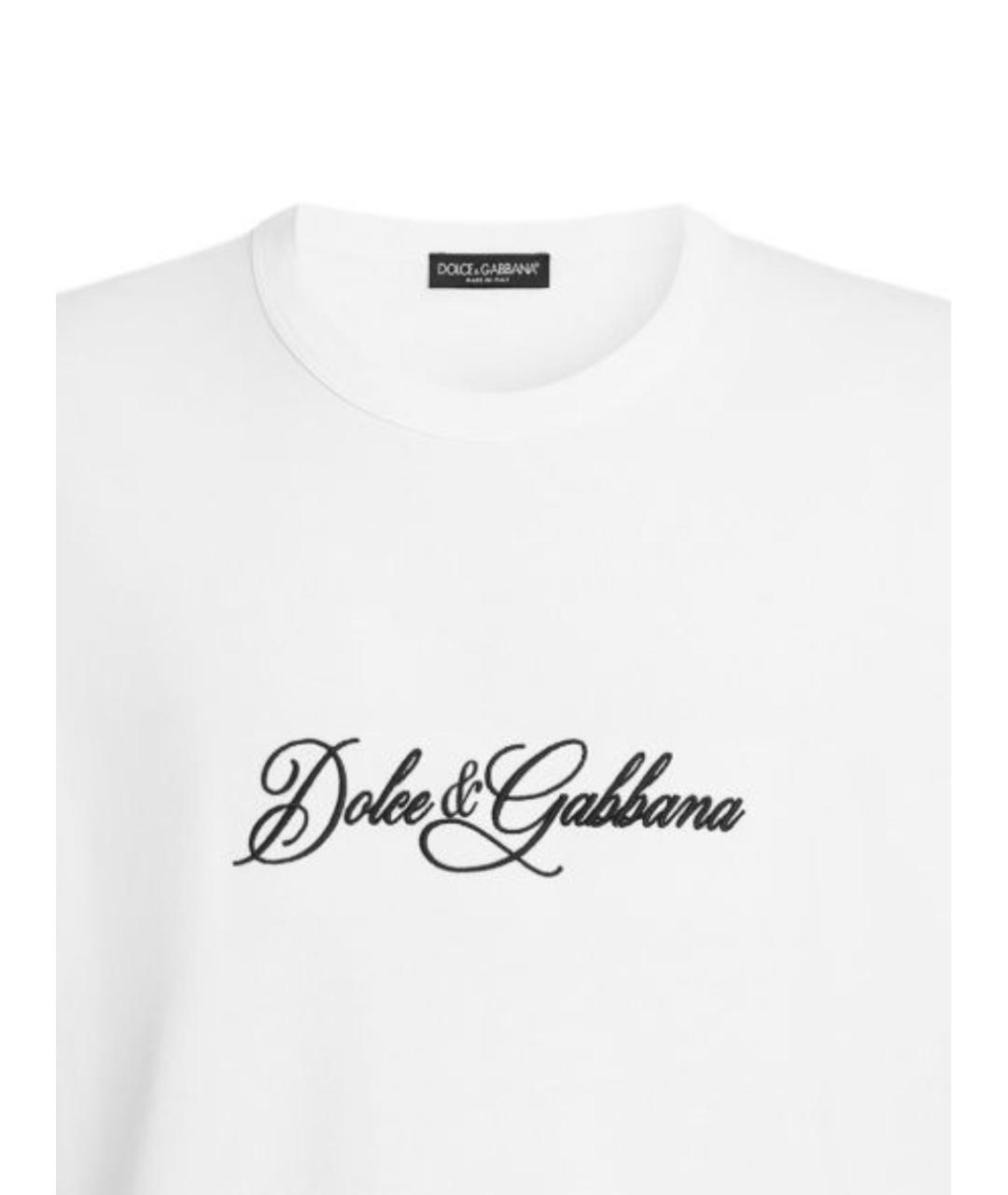 DOLCE&GABBANA Белая хлопковая футболка, фото 2