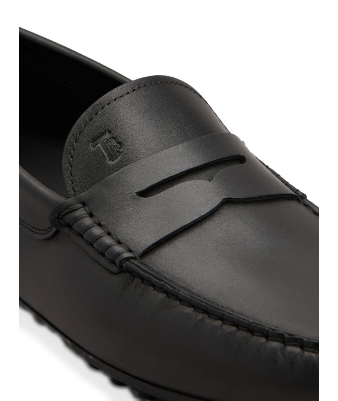 TOD'S Черные кожаные лоферы, фото 4