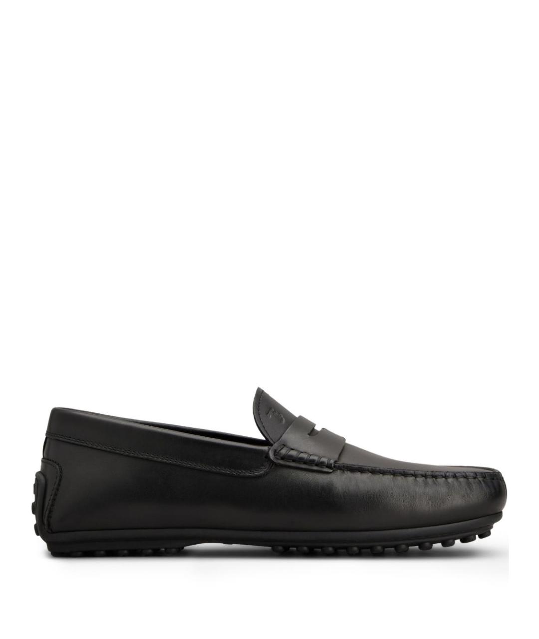 TOD'S Черные кожаные лоферы, фото 1