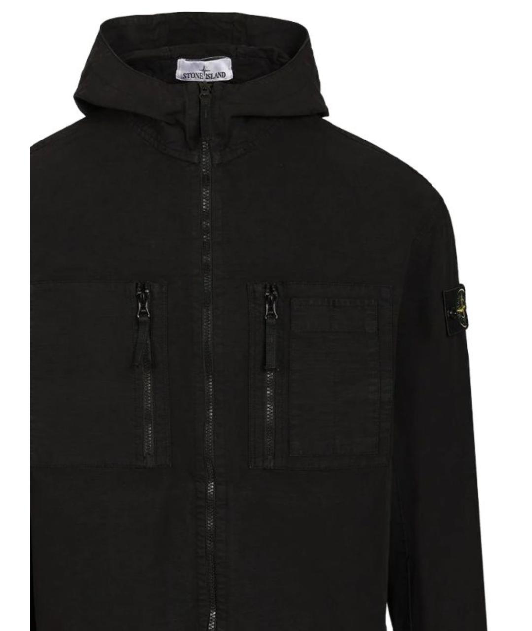 STONE ISLAND Черная хлопковая куртка, фото 2