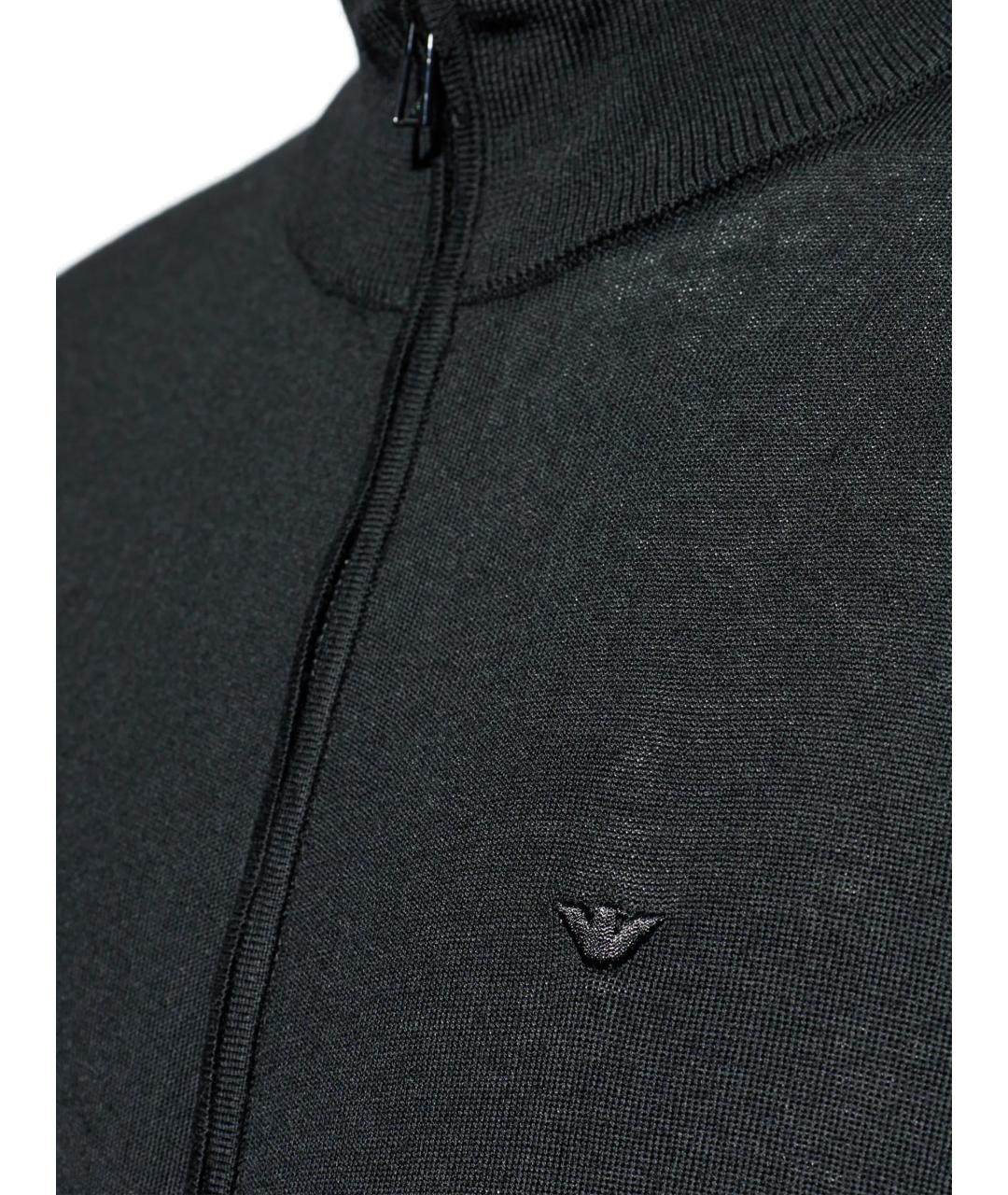 EMPORIO ARMANI Черный шерстяной кардиган, фото 2