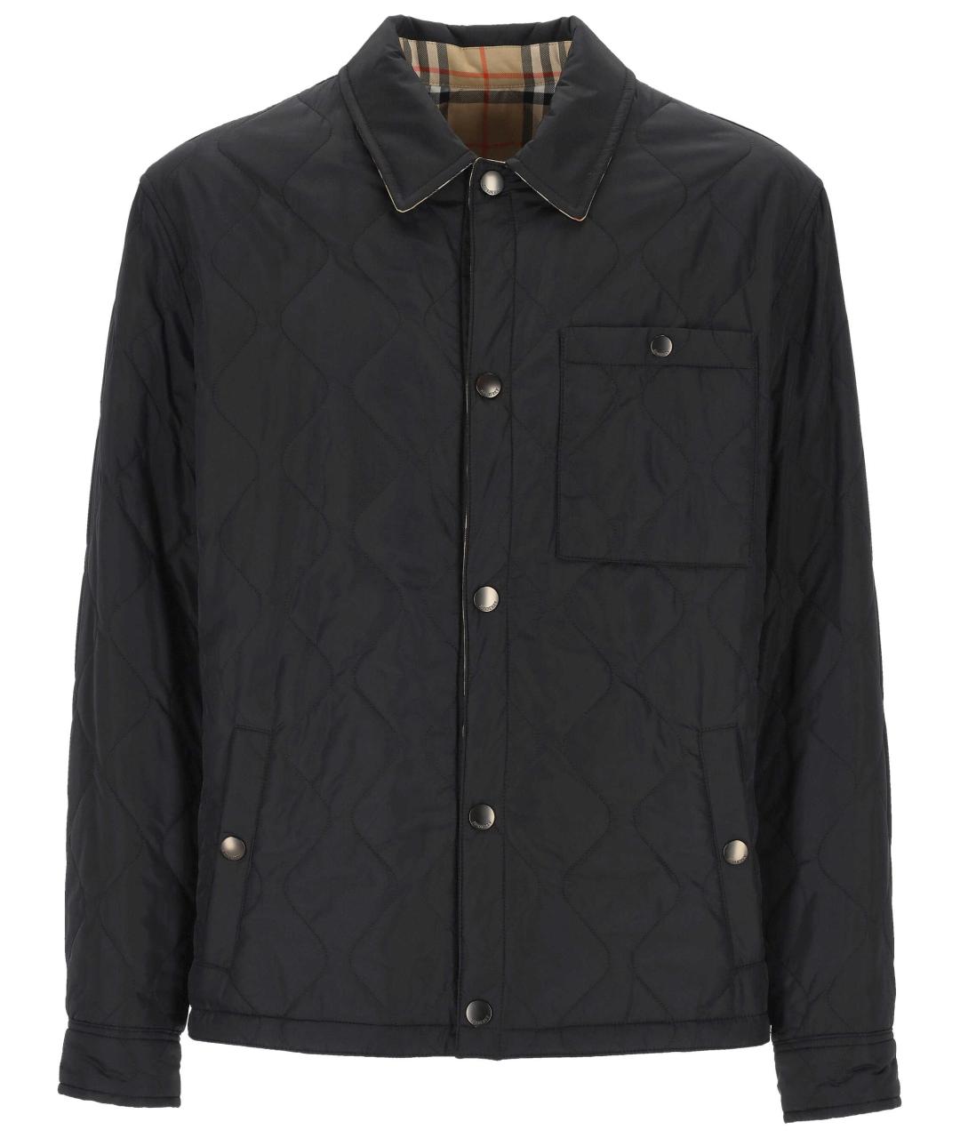 BURBERRY Черная полиамидовая куртка, фото 1