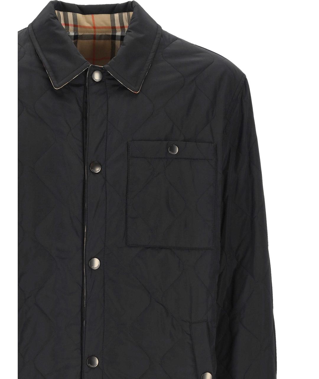 BURBERRY Черная полиамидовая куртка, фото 2
