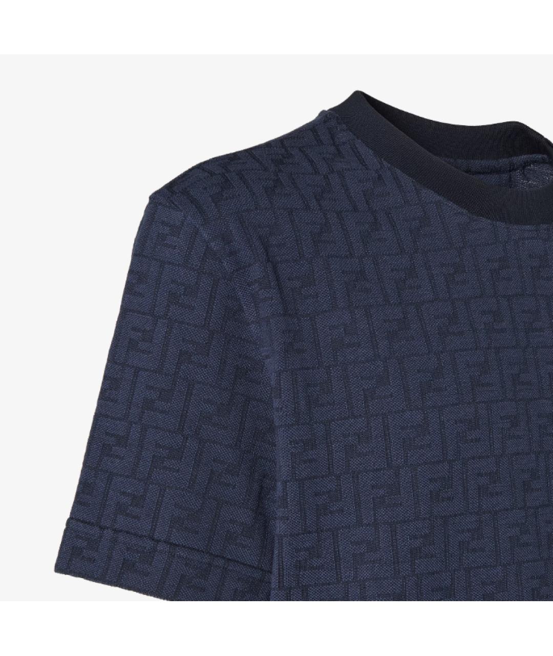 FENDI Синяя хлопковая футболка, фото 3