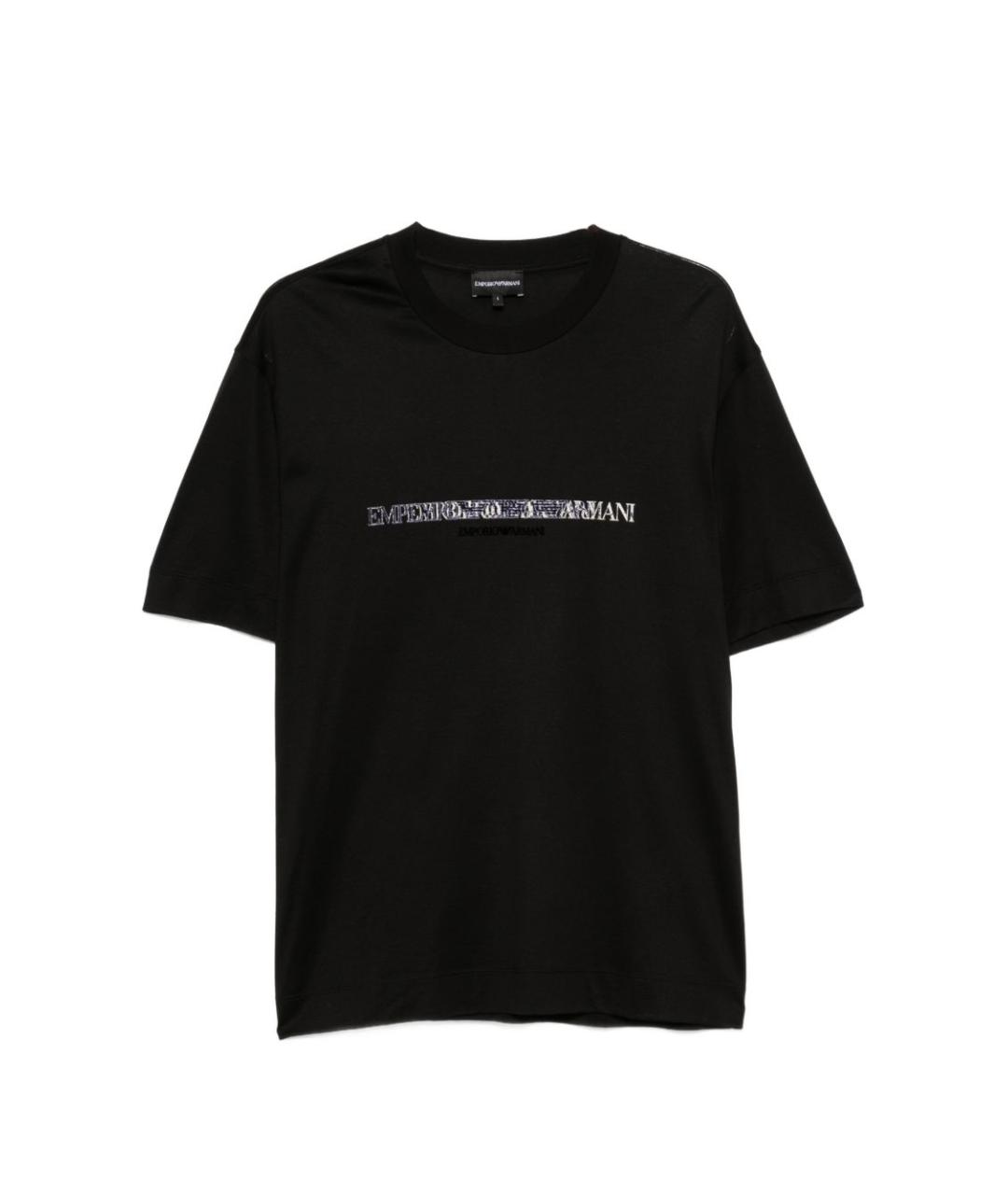 EMPORIO ARMANI Черная хлопковая футболка, фото 1