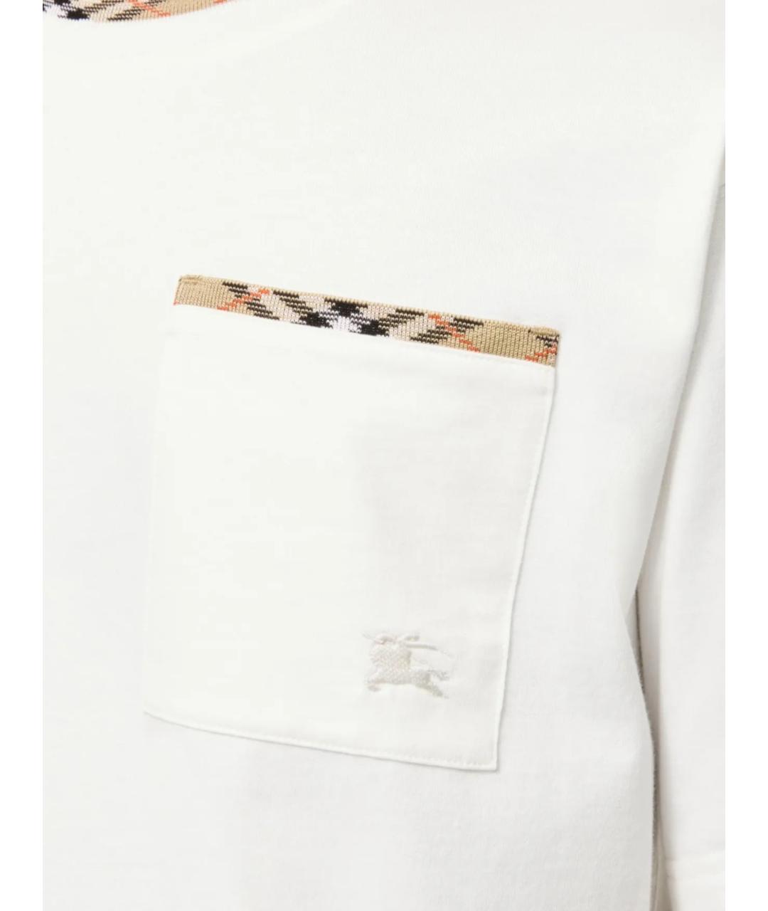 BURBERRY Белая хлопковая футболка, фото 2