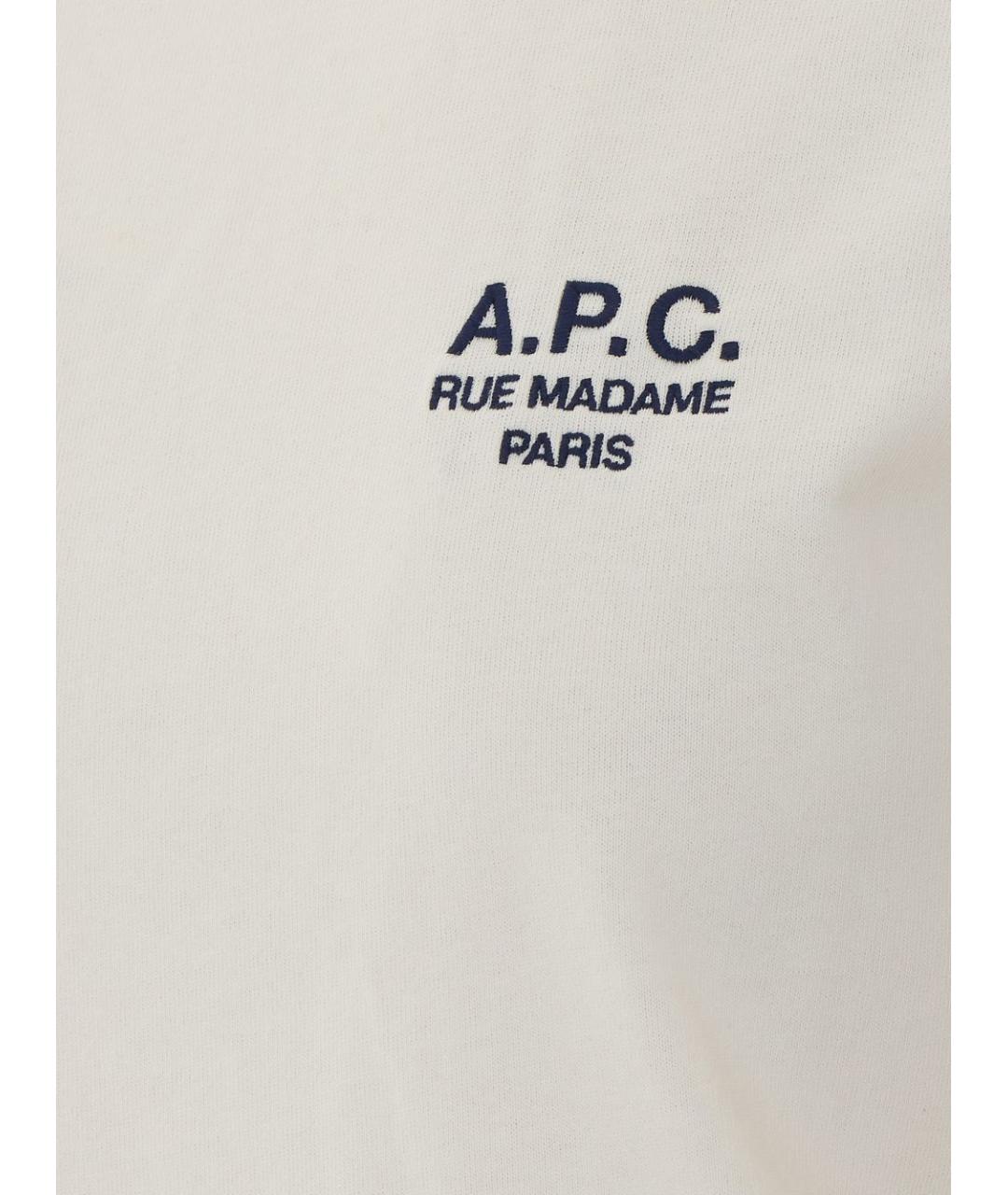A.P.C. Белая хлопковая футболка, фото 3