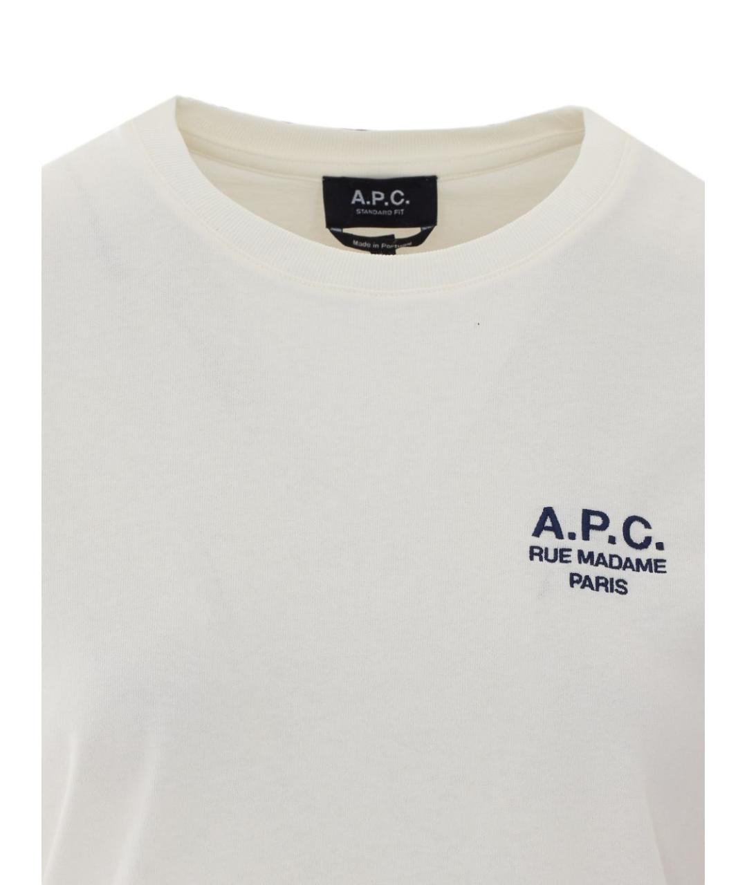 A.P.C. Белая хлопковая футболка, фото 2